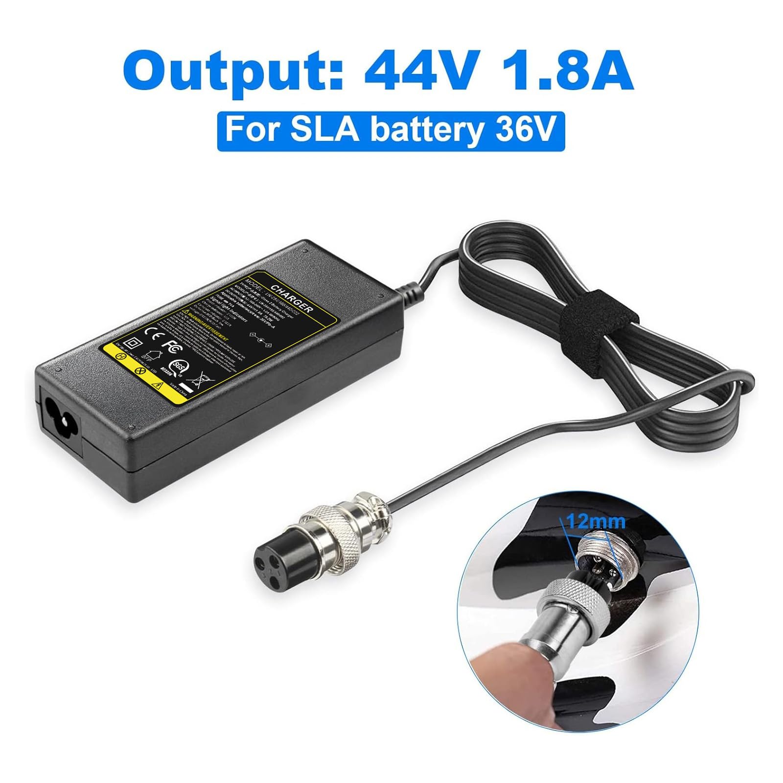 Amazon.com: 36V 1.8A Female 3-Pin XLR Lead Acid Battery Charger